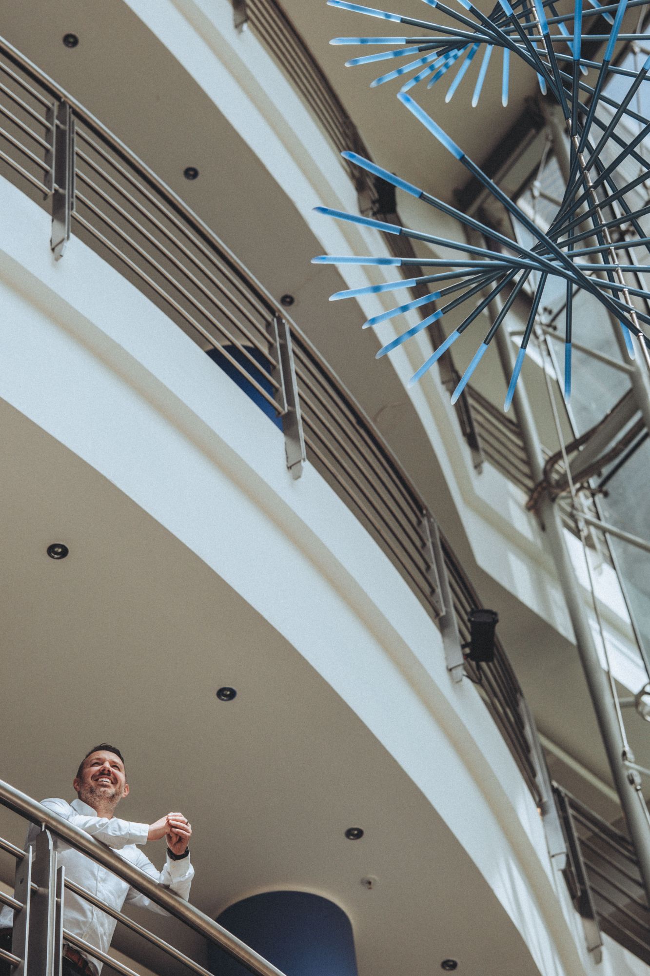 Gareth Jones looking out over the Discovery Park atrium